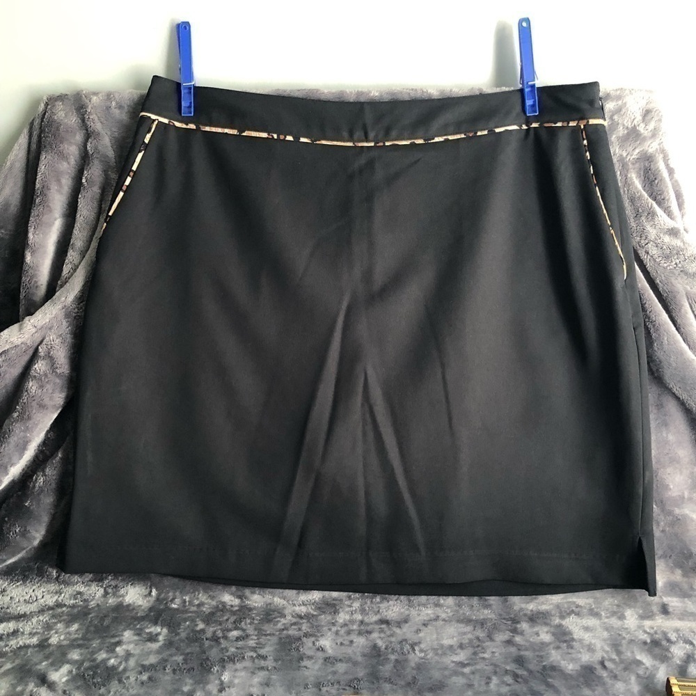 𝅺E P ep Pro Black with animal print‎ skort mini skirt size 14 #s1132